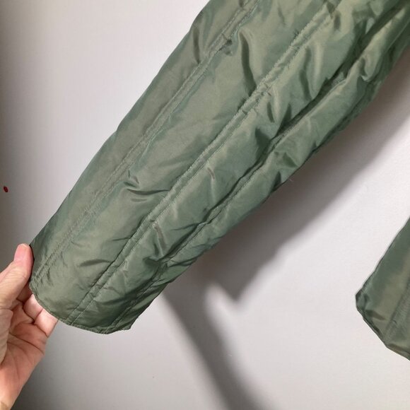 Anne Klein Reversible Down Puffer Jacket Green M Nylon Polyester Down - Picture 7 of 10